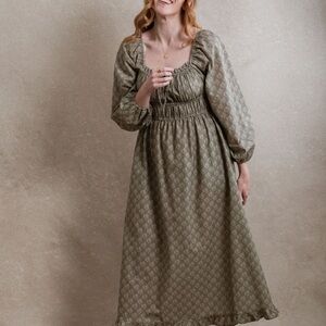 Bellevue Dress in Sage Floral